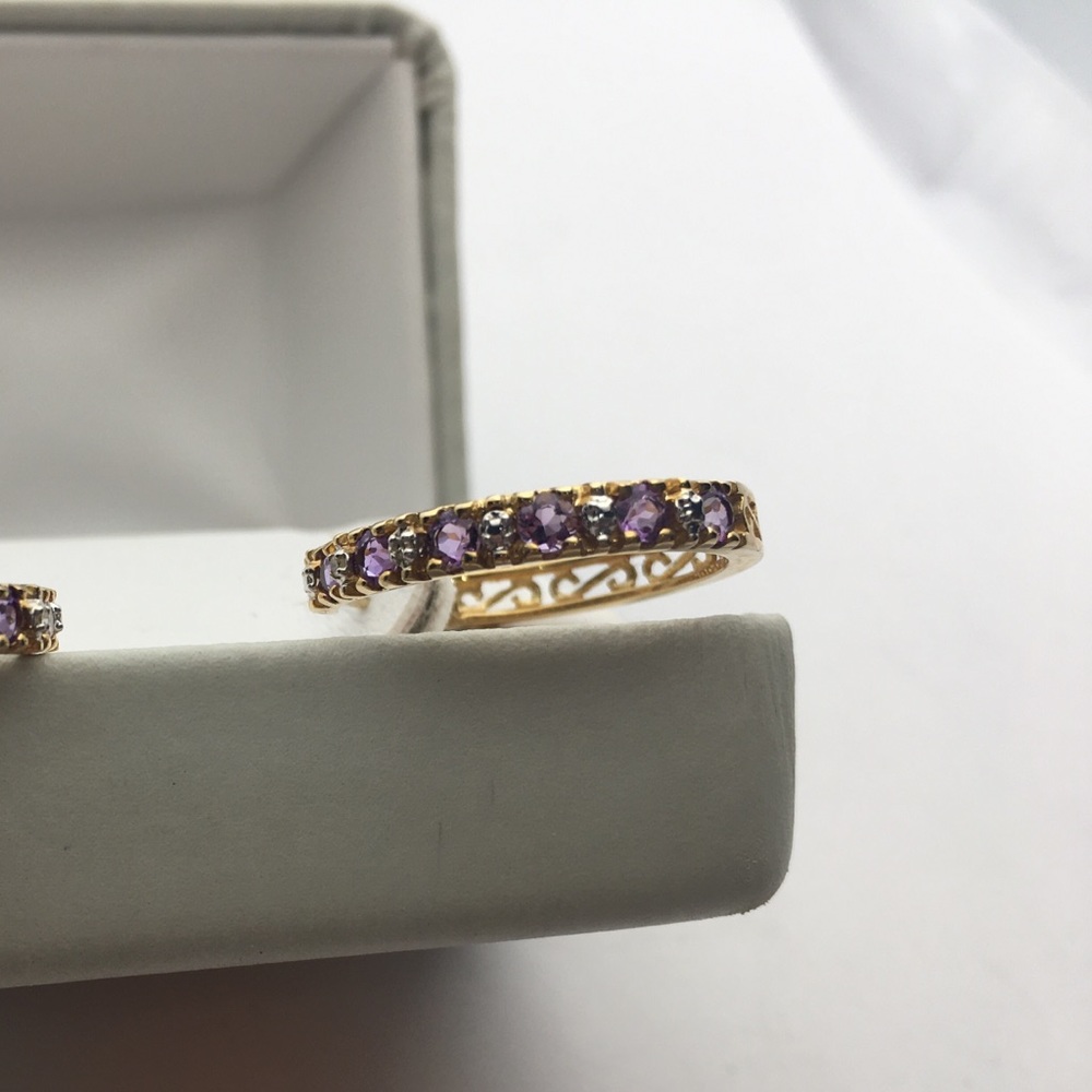 Amethyst and diamond earrings